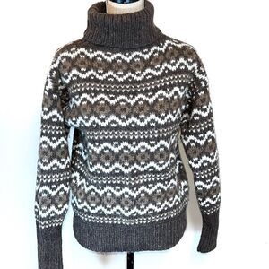 Stobi Icelandic Lopi Turtleneck Sweater Handknit in Denmark Womens Sz S- M